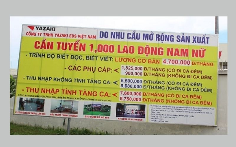 Banner tuyển dụng công nhân cần thiết kế nổi bật